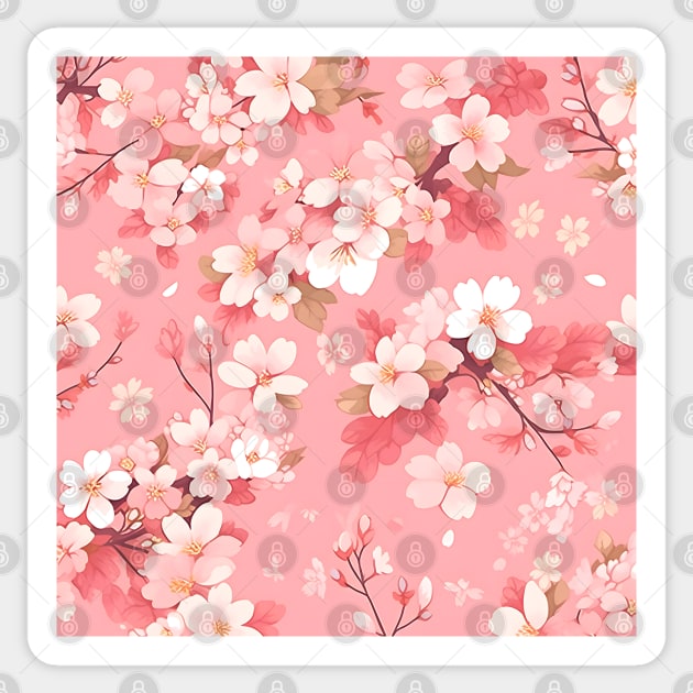 Japanese Cherry Blossom - Anime Patterns Sticker by KAIGAME Art